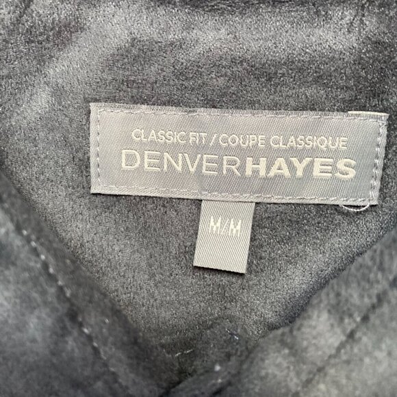 Suede like  DENVER HAYES LUXE MENS FITTED DRESS SHIRT SIZE MEDIUM /CHARCOAL - Picture 4 of 11